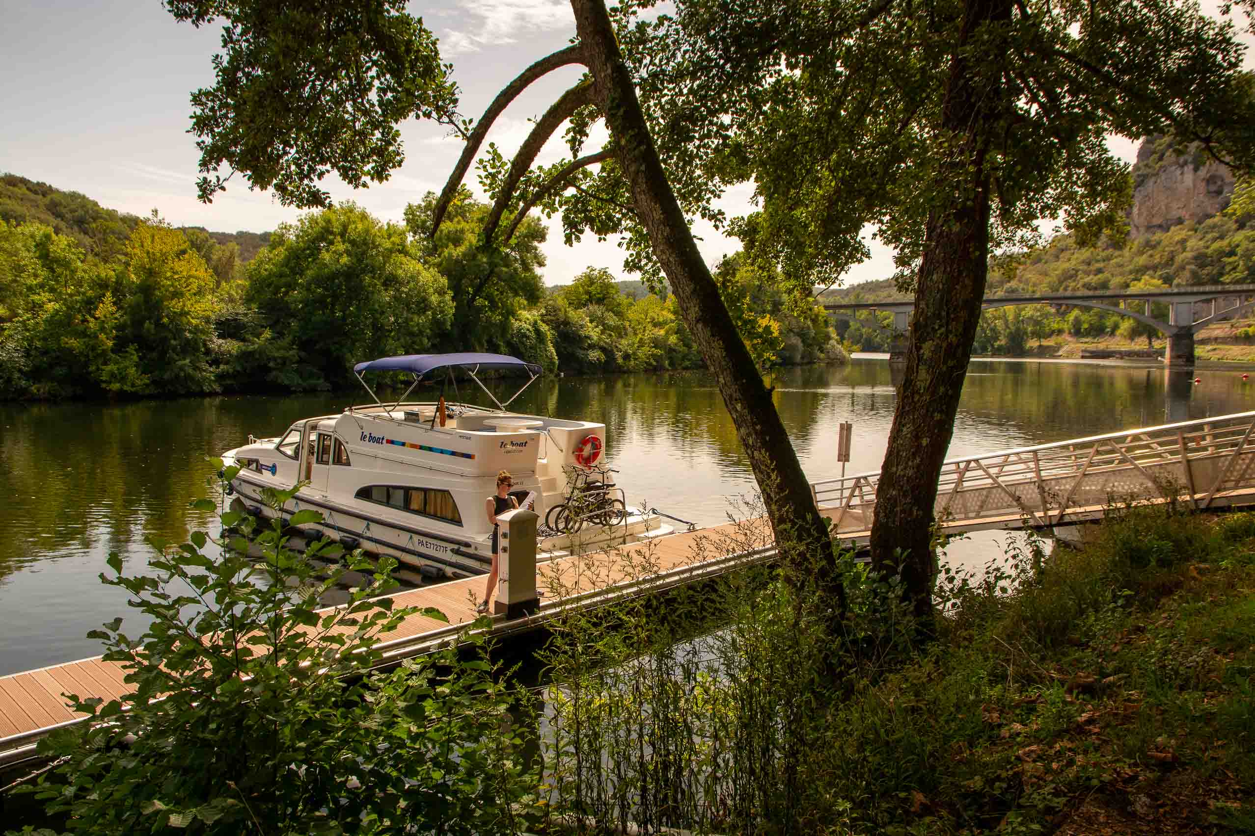 Ligplaats langs de Lot bij Vers in de Dourdogne